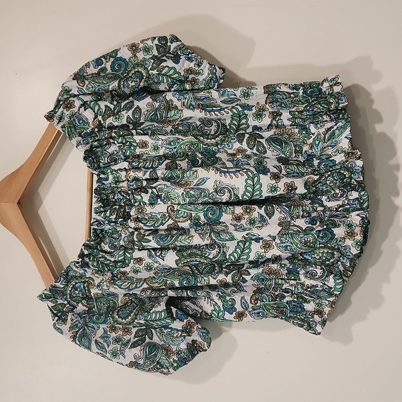 Paisley‎ Crinkle Jacquard Off The Shoulder Top loft top - Picture 5 of 5